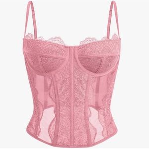 Pink Lace Corset Top